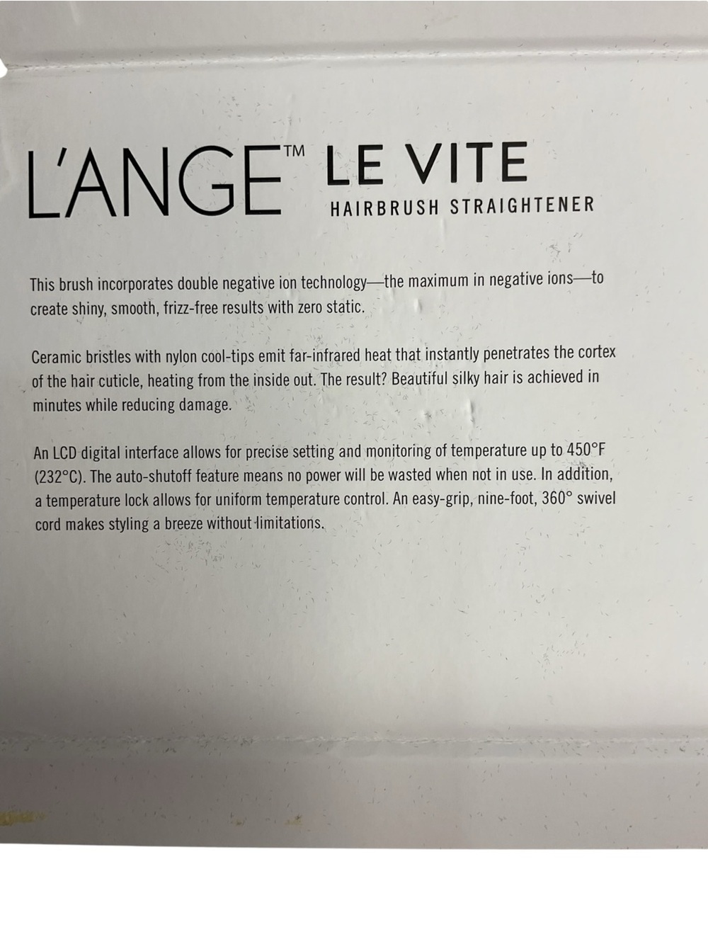 L'ANGE Le Vite Straightening Brush Hair Straightener Blush Pink w/ Box Works - Picture 2 of 2